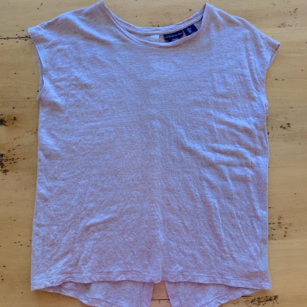 Tahari top (L) with button detailing on back